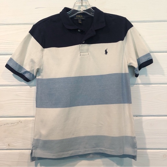 Polo Ralph Lauren Striped Blue Short Sleeve Shirt - Picture 1 of 6